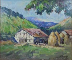 DORANGE Robert 1862-1924,Stable with haystacks,Matsa IL 2016-10-13