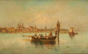 DORE Armand 1824-1882,Promenade rituelle en barque dans la lagune de Venise,Horta BE 2018-10-15
