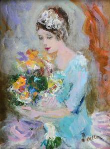 DORELLA Aldo 1925,Figura femminile con fiori,Meeting Art IT 2023-07-07