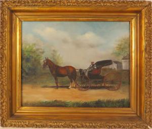 DOREN Alan 1900-1900,Portrait of a Man in Carriage with Dog,Nye & Company US 2012-06-19