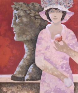 DORETTI Mario 1929,GIRL WITH STATUE,Clark Cierlak Fine Arts US 2019-11-17