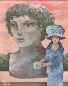 DORETTI Mario 1929,Woman with blue hat,Matsa IL 2019-07-17
