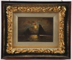DORION Charles S 1800-1900,Catboats Under Moonlight,Jackson's US 2021-07-14