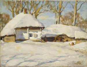 DORMIDONTOV NIKOLAI 1898-1962,Winter village,Russian Seasons RU 2012-11-23