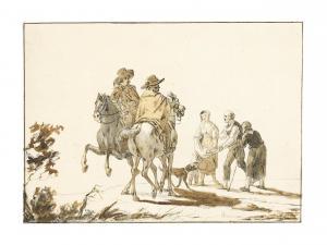 DORNER Johann Jakob II 1775-1852,A family of beggars and two horsemen,Palais Dorotheum AT 2023-04-04