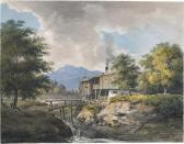 DORNER Johann Jakob II 1775-1852,Bauerngehöft,1833,Galerie Bassenge DE 2019-05-31
