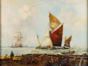 DORR Harry,Harbour scene with ships in the distance,Bearnes Hampton & Littlewood 2023-01-17
