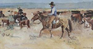 DORR Tom 1950,Untitled (Cowboys),1990,Dallas Auction US 2021-07-29