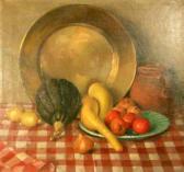 DOSKOW Israel 1881-1969,STILL LIFE WITH GOURD,1937,Freeman US 2011-02-14