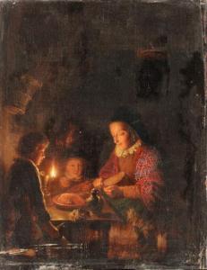 DOU Gerrit 1613-1675,Dou, G.
A Family preparing a Meal in a Kitchen,Christie's GB 1999-11-03