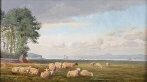 DOUBTING James 1841-1904,Sheep by Kingsroad with shipping,1887,Dreweatt-Neate GB 2010-12-15
