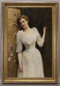 DOUCET Henri Lucien 1856-1895,An Elegant Lady by an Oriental Screen,Dallas Auction US 2015-09-16