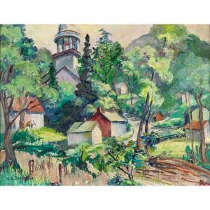DOUGHTEN Alice Browning 1880-1969,Church on the Hill,1949,Rago Arts and Auction Center US 2015-05-07