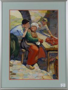DOUGHTEN Alice Browning 1880-1969,Depicting an apple seller,Nye & Company US 2012-02-08