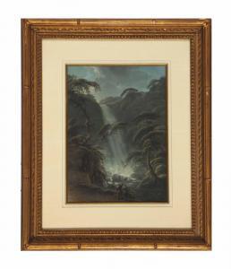 DOUGHTY J,Two travelers in a landscape with waterfall,Christie's GB 2013-04-02