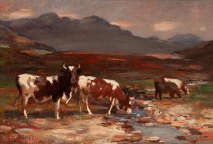 DOUGLAS Andrew 1870-1935,Crofters Cattle,Hindman US 2021-11-04