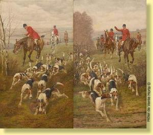DOUGLAS edouard Algernon Stuart 1860-1918,Scènes de chasse à courre,Horta BE 2008-11-10