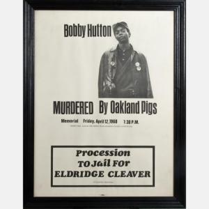 Douglas Emory 1943,Bobby Hutton Murdered by Oakland Pigs Poster,1968,Gray's Auctioneers 2017-11-29