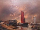 DOUGLAS H 1900-1900,coastal scene depicting fishermen with cattle and ,Charles Ross GB 2019-09-21