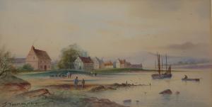 DOUGLAS J,River scene and coastal village,1914-15,Great Western GB 2022-04-06