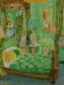 DOUGLAS Jean Hannon 1900-1900,BEDROOM INTERIOR,1990,William Doyle US 2006-05-17