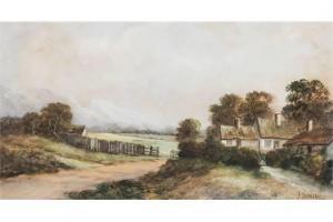 DOUGLAS John 1867,HIGHLAND LANDSCAPE WITH COTTAGES,Addisons GB 2015-06-25