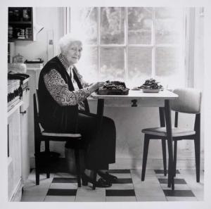 DOUGLAS MENZIES Lucinda 1956,Dame Alix Meynell at her kitchen table,1990,Reeman Dansie GB 2020-06-30