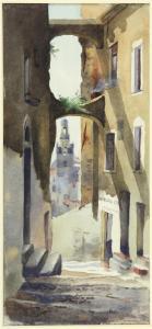 DOUGLAS Rose 1893-1898,a street scene in San Remo,Ewbank Auctions GB 2022-03-24