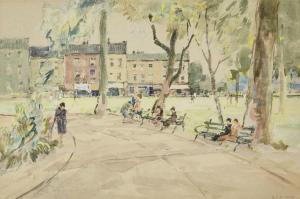 DOUGLASS MAINDS Allan 1881-1945,A town square,Rosebery's GB 2022-10-11