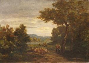 DOURLENS Xavier Jules 1826-1888,Couple de paysans à sortie d'un bois,Rossini FR 2020-07-22