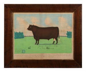 DOUSA Henry 1820-1900,Prize Bull Portrait,1893,Hindman US 2023-11-03