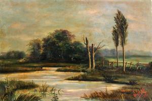 DOUST,River and bridge,1910,Tiroche IL 2013-07-06
