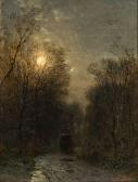 DOUZETTE Louis, Carl Ludwig 1834-1924,Coming Home in Moonlight,1878,Stahl DE 2022-11-26