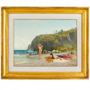 DOVERA Achille 1838-1895,Bagnanti sulla spiaggia,Wannenes Art Auctions IT 2024-02-06