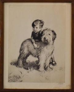 DOWD James Henry 1883-1956,A study of a child with an Old English sheep dog,Tennant's GB 2022-01-08