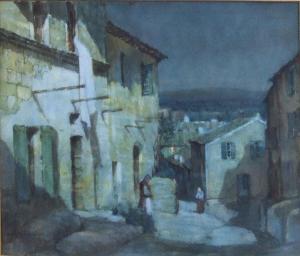 DOWERAKER A.M,Moonlit Mediterranean street scene, thought to by ,Canterbury Auction 2010-09-14