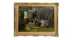 DOWNIE John Patrick 1871-1945,Feeding the Goats; Realist figural study,Anderson & Garland 2023-11-30