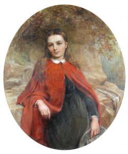 DOWNING Charles Palmer 1800-1900,Portrait of a Girl in a Red Cloak,1899,Cheffins GB 2010-09-22