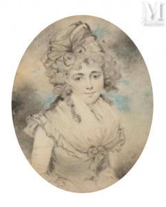 DOWNMAN John 1750-1824,Portrait de femme en buste au chapeau,1774,Millon & Associés FR 2023-11-23