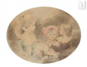 DOWNMAN John 1750-1824,Portrait d\’une femme et de ses enfants,1781,Millon & Associés FR 2023-11-23