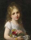 DOYEN Gustave 1837-1923,A YOUNG GIRL HOLDING A BOUQUET,Sotheby's GB 2014-01-31