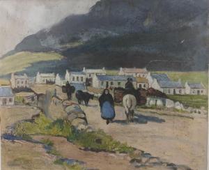 Doyle Arha William 1865-1891,Street Scene on Achill Island,1930,Fonsie Mealy Auctioneers 2021-09-08