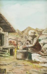 DOYLE John 1900-2000,Featuring woman sitting on some rocks and working ,888auctions CA 2020-11-19
