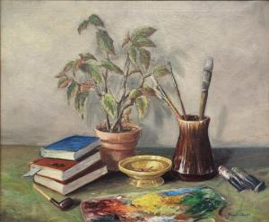 DOYLE ROBERT 1912-1990,Still Life-Paints, Books,Wickliff & Associates US 2022-06-04