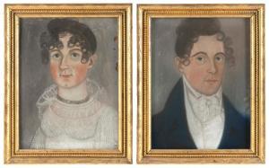 DOYLE William Massey S.,Portraits of Joseph Olney Hopkins and Lydia Hazen ,Eldred's 2022-07-26