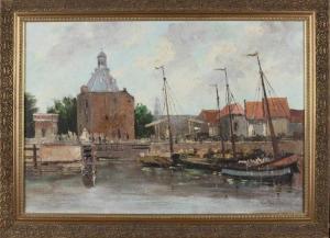 DOZEMAN Roel 1924-1988,Enkhuizen harbor.,Twents Veilinghuis NL 2019-06-28