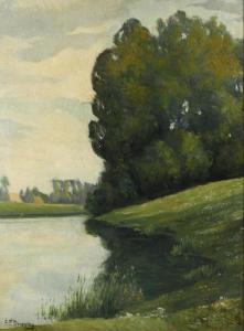DRAEWING Peter Paul 1876-1940,Am Flussufer,Wendl DE 2021-03-06