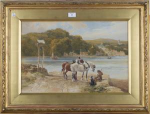 DRAGE J.Henry 1882-1900,Ferry Crossing at Dittisham on the River Dart,Tooveys Auction GB 2018-03-21