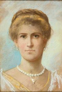 DRAH George 1867-1922,Portrait der eleganten Künstlergattin Josephine Drah,1889,Zeller DE 2015-06-26
