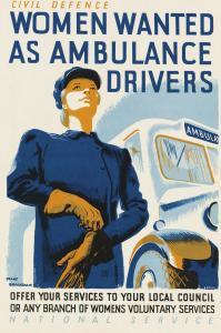 DRAKE BROOKSHAW Percy,CIVIL DEFENCE / WOMEN WANTED AS AMBULANCE DRIVERS,Swann Galleries 2018-08-01